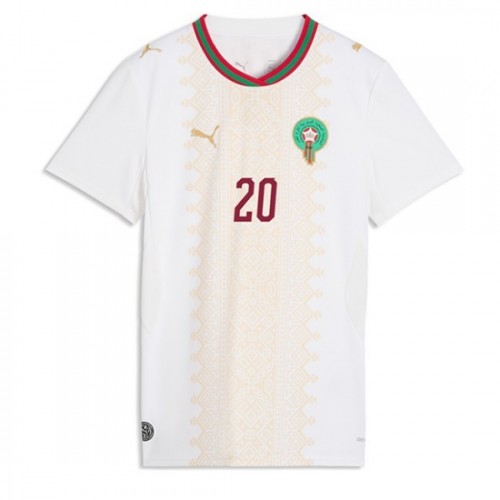 Marocko Ayoub El Kaabi #20 Replika Bortatröja Damer VM 2026 Kortärmad